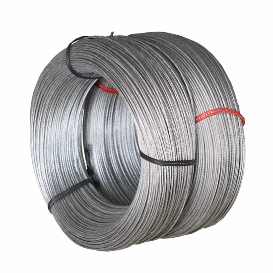 Cable de acero no galvanizado 6X24+7FC de fábrica para atar y encuadernar