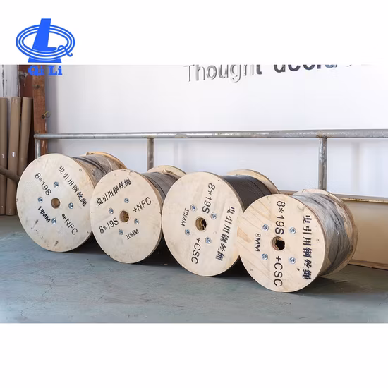 Elevador 8X19s+Cuerda de alambre de acero con núcleo de sisal Cable de alambre no galvanizado